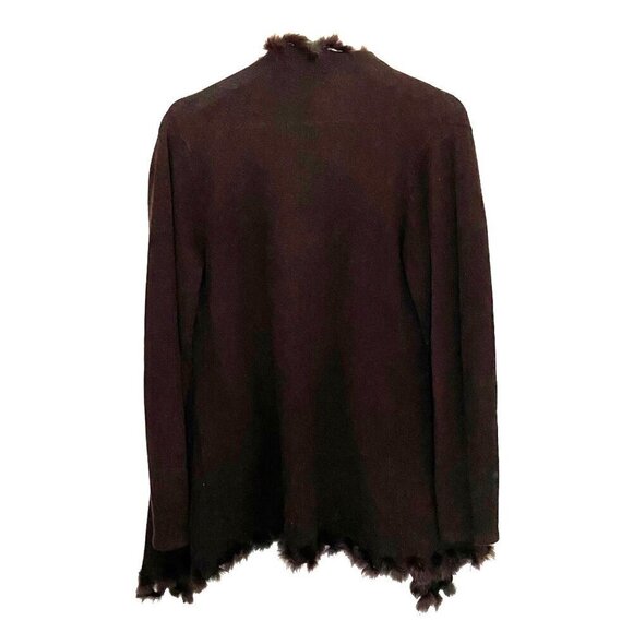 Jones New York Signature Wool Angora Fur Shawl Cardigan Sz S Lagenlook - Picture 3 of 7